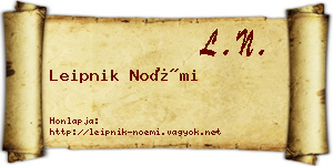 Leipnik Noémi névjegykártya